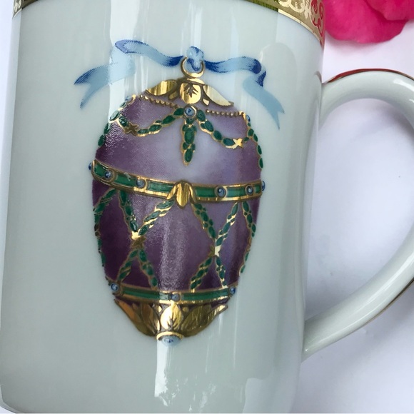 VTG Gold Buffet Royal Gallery Faberge Easter Egg Gold Scroll Tea Cups Mugs - Picture 3 of 8